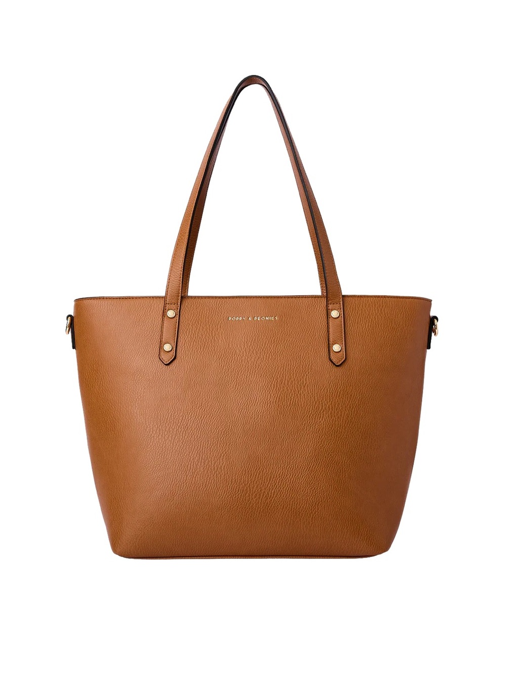 Poppy & Peonies Heritage Cognac Go Getter Tote Bag w/ Lining, Strap NICE
